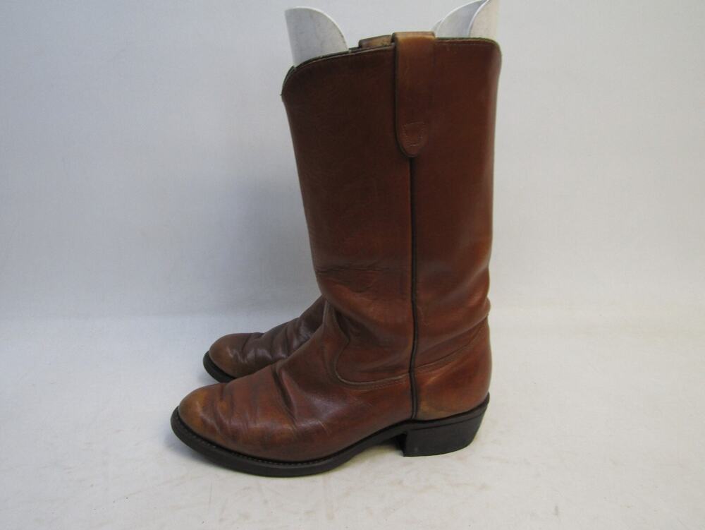 Texas Brand Mens Size 8.5 D Brown Leather Western Cowboy Boots